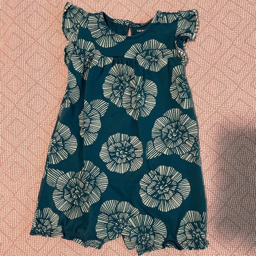 Carter’s Toddler Romper, Size 24 Months, Teal - Picture 1 of 8